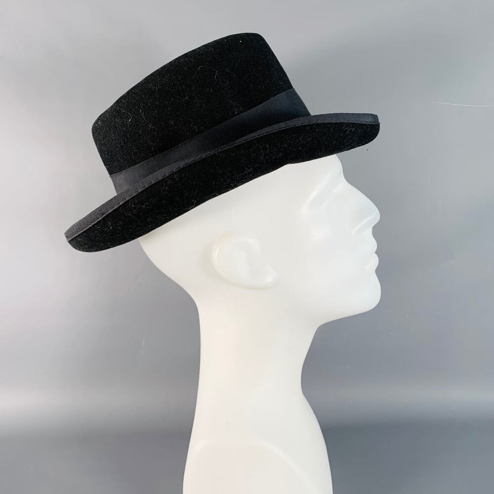 DORFMAN PACIFIC Vintage Black Wool Felt Fedora Hat